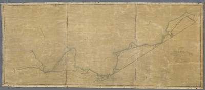 A-0870 Kaart van den Spaarndamschen dijk van de Zantpoort tot aan de stad Amsterdam, met de daarvoor lig..., 1836